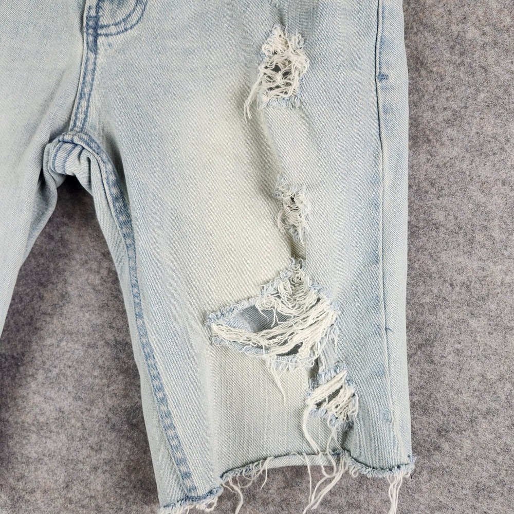 PacSun Skinny Denim Shorts Mens 30‎ Light Blue Distressed Raw Hem 170SP179000PC - Picture 11 of 16